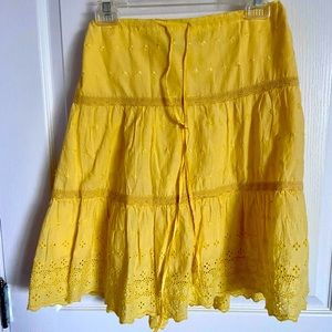 Gap Yellow Eyelet Adjustable Drawstring Skirt